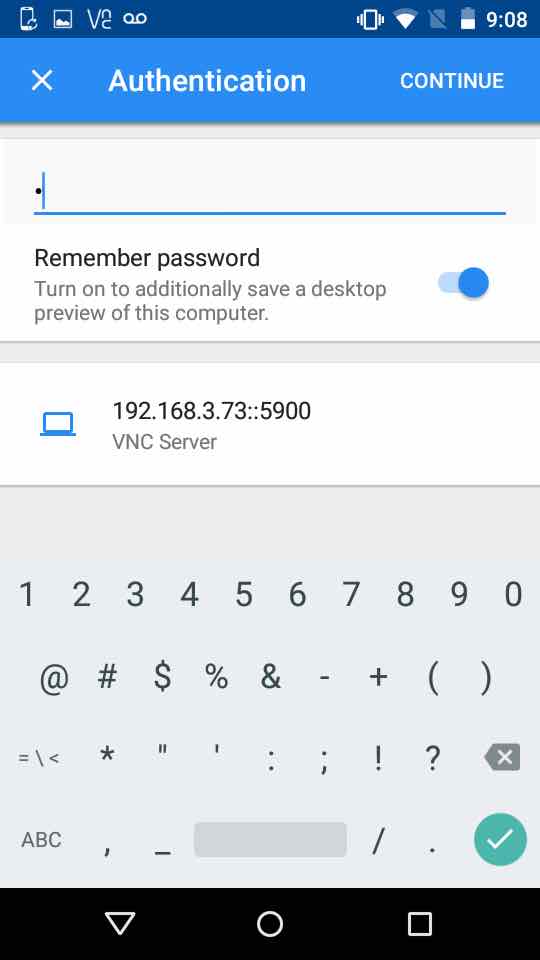 Enter Password VNC Viewer