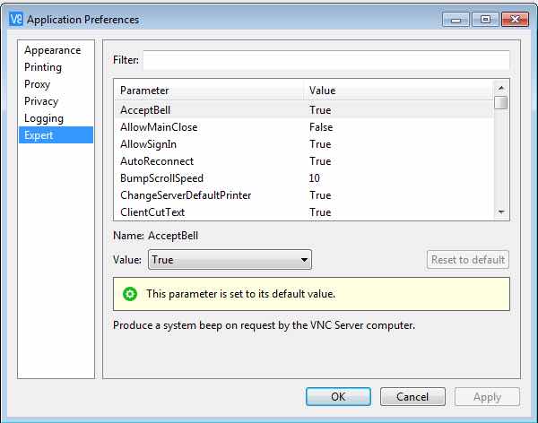 Expert Tab Windows VNC Viewer