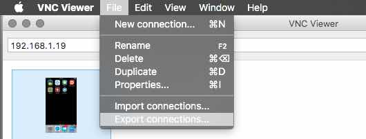 Export Connections VNC Viewer