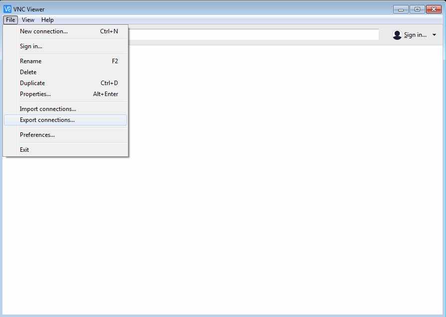 Export Connections Windows VNC Viewer