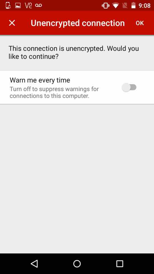 Turn Off Encryption Warning