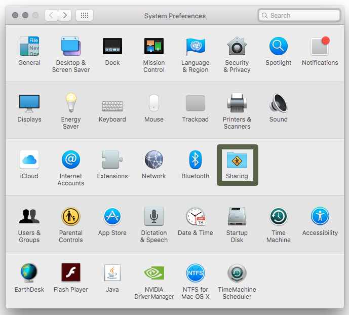 System Preferences Sharing Mac