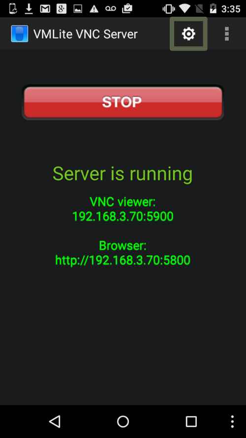 IP Info And Settings VM Lite VNC Server