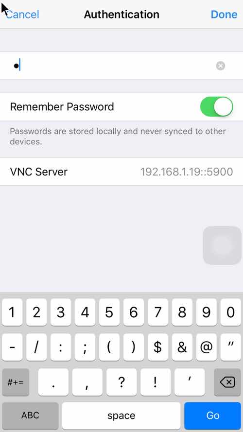 Enter Password VNC Viewer
